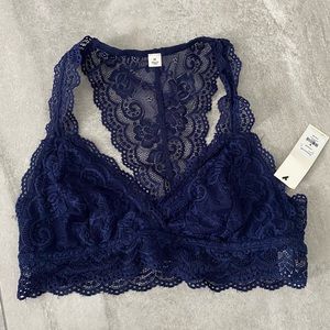 NWT Francescas Blue Lace Padded Racerback Bralette